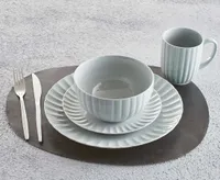 Midnight Flight 16-Pc Dinnerware Set, Light Grey