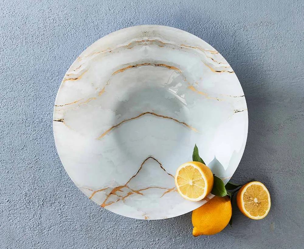 Carrara Round Marble Large Bowl