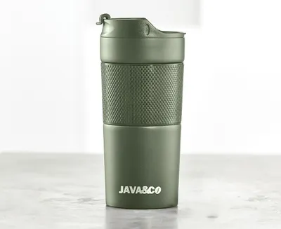 Java & Co Travel Mug Press, Olive, 350 ml