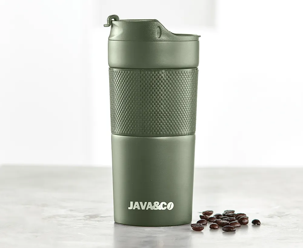 Java & Co Travel Mug Press, Olive, 350 ml