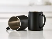 Java & Co. Kuro Double Wall Mug, Set of 2, Black, 350 ml