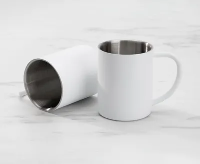 Java & Co. Shiro Double Wall Mug, Set of 2, White, 350 ml