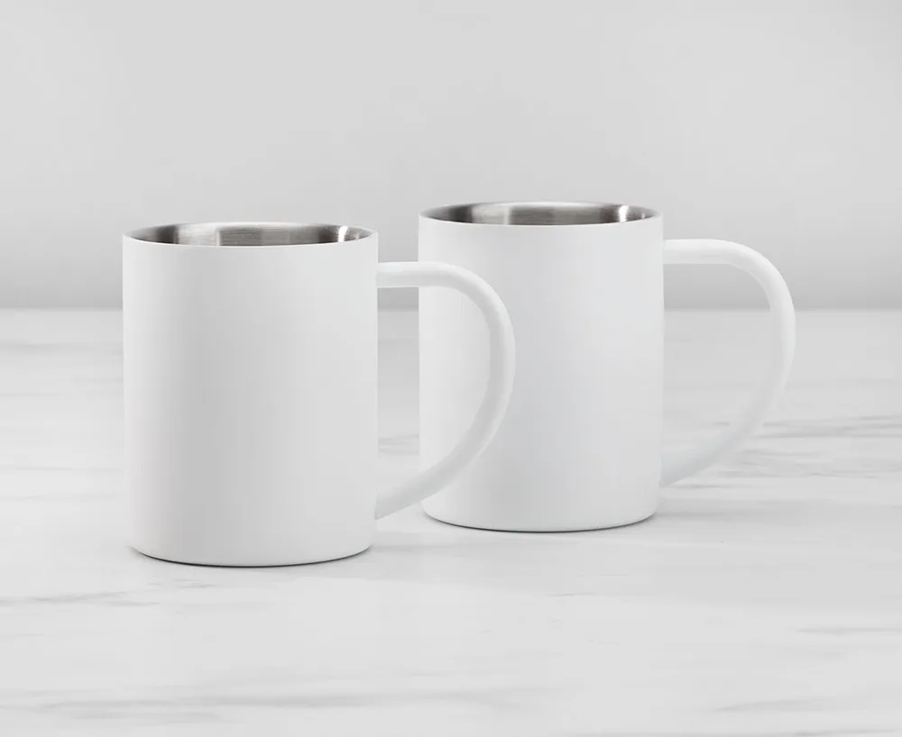 Java & Co. Shiro Double Wall Mug, Set of 2, White, 350 ml