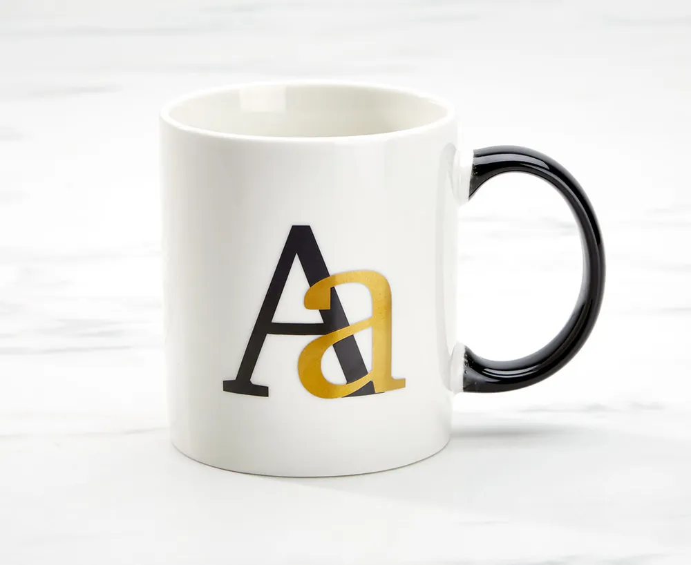 Monogram A Mug, White, 360 ml