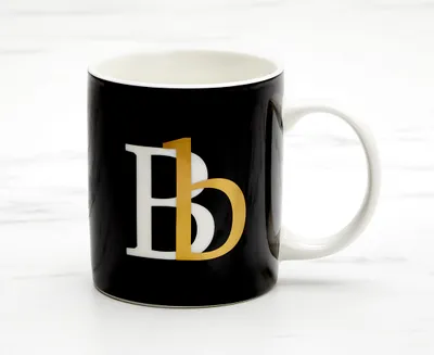 Monogram B Mug, Black, 360 ml