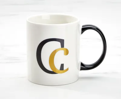 Monogram C Mug, White, 360 ml