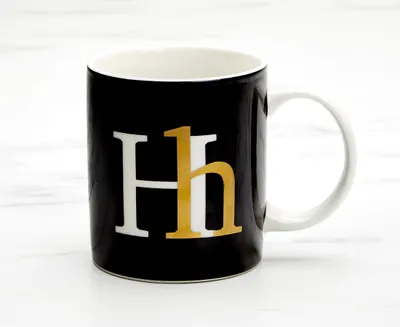 Monogram H Mug, Black, 360 ml