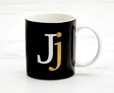 Monogram J Mug, Black, 360 ml