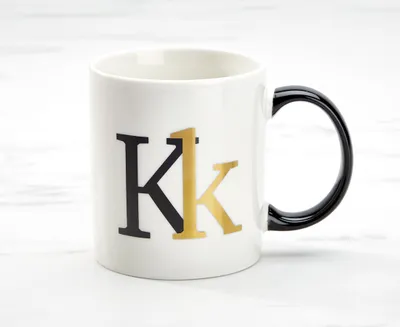 Monogram K Mug, White, 360 ml