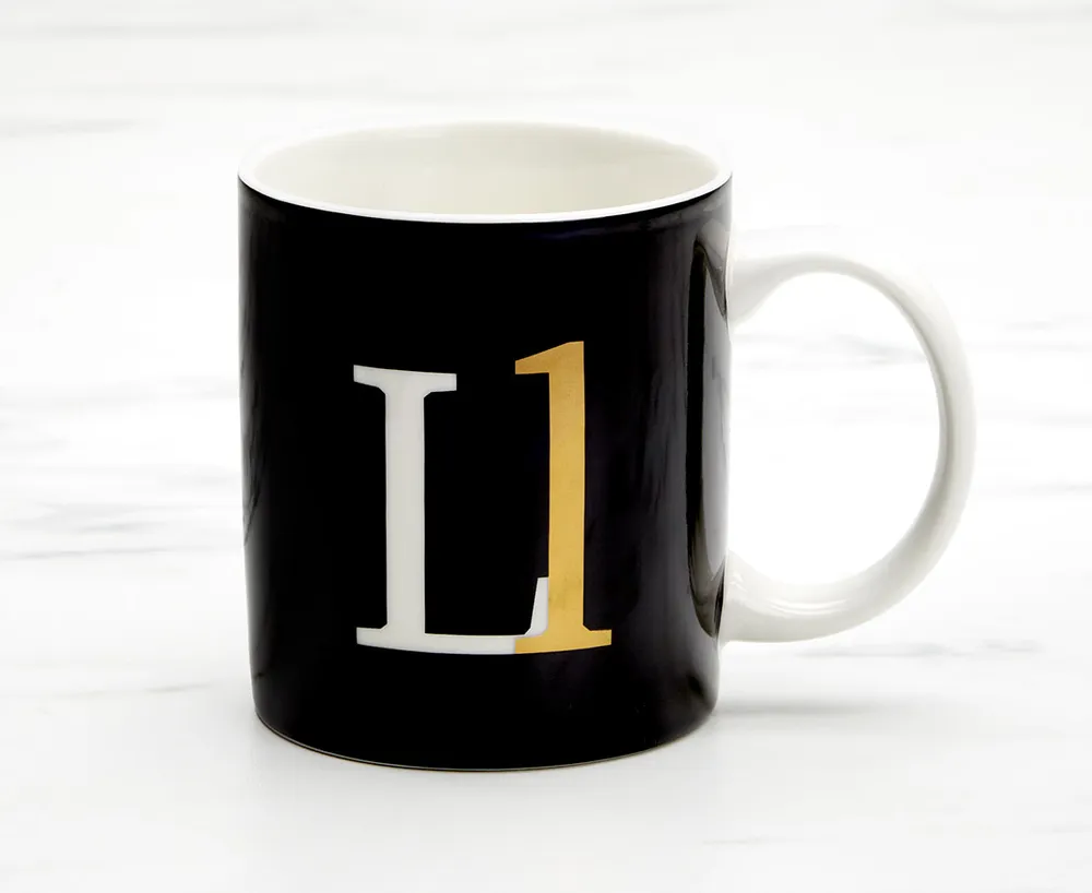 Monogram L Mug, Black, 360 ml 