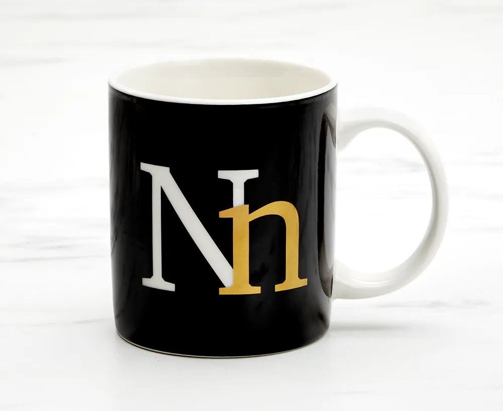 Monogram N Mug, Black, 360 ml