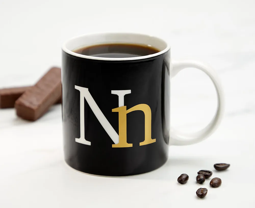 Monogram N Mug, Black, 360 ml