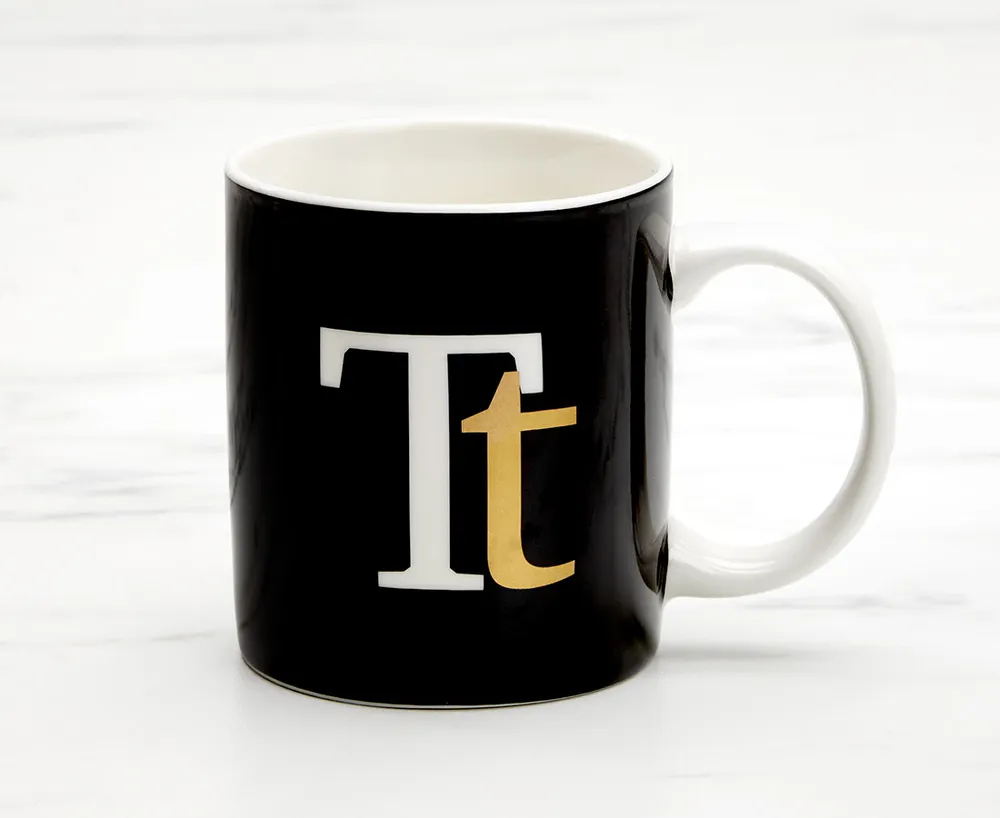 Monogram T Mug, Black, 360 ml