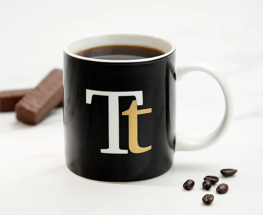 Monogram T Mug, Black, 360 ml