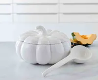 Citrouille Tureen Bowl with Ladle, White, 3L