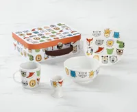 Kids Animal Fun Dinnerware with Lunchbox, Set of 4