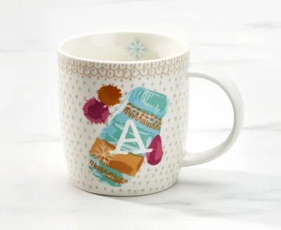 Monogram "A" Holiday Mug, 12 oz