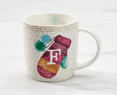 Monogram "F" Holiday Mug, 12 oz