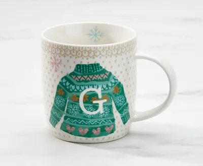 Monogram "G" Holiday Mug, 12 oz