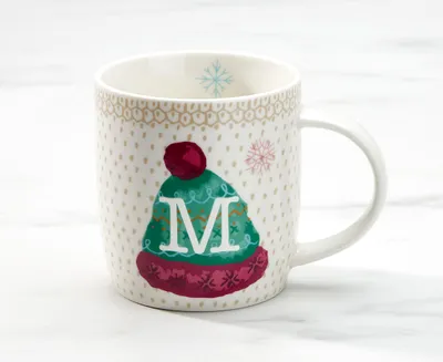 Monogram "M" Holiday Mug, 12 oz