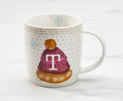 Monogram "T" Holiday Mug, 12 oz