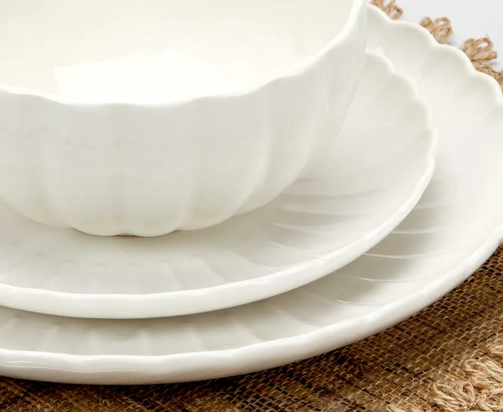 Blossom 12-Pc Dinnerware Set, White