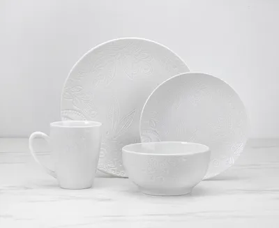 Paisley White 16-Pc Dinnerware Set