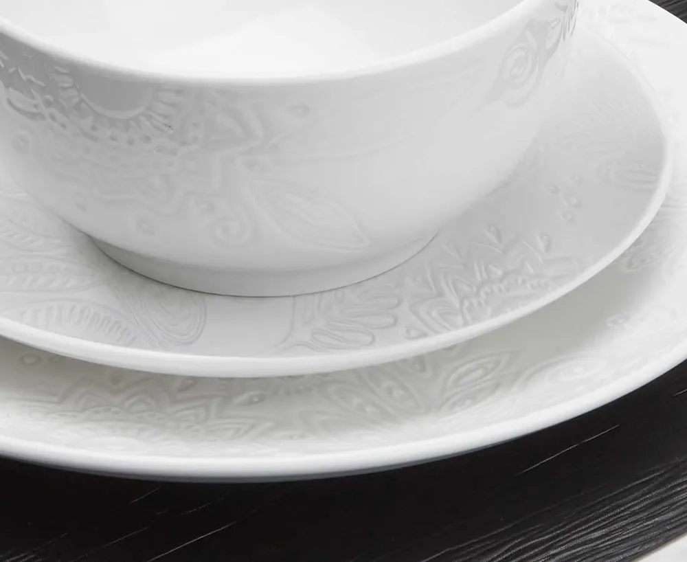 Paisley White 16-Pc Dinnerware Set