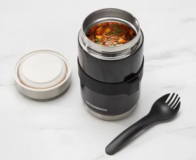 Adirondack Thermal Lunch Jar with Spoon, Black, 500 ml