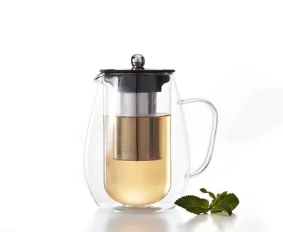 Doublico Double Wall Teapot with Infuser, 32 oz