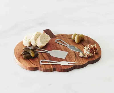 Citrouille Cheese Board with 3 Knives 