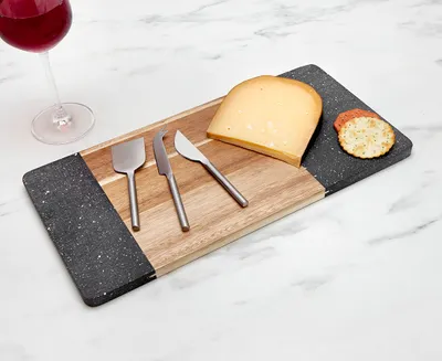 Chrissy Marble Cheese Board with Knives