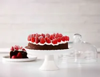 Chantilly Footed Cake Stand with Glass Lid, 22 cm