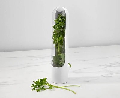 Contenant Herb Saver Pod Prepara, blanc et vert 