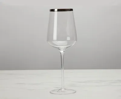 Regis Wine Glass, Silver Rim