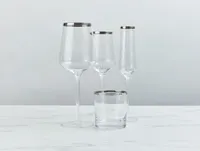 Regis Wine Glass, Silver Rim