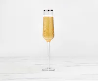 Regis Champagne Glass, Silver Rim, 6.7 oz