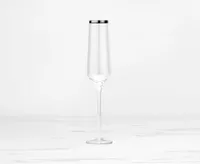 Regis Champagne Glass, Silver Rim, 6.7 oz