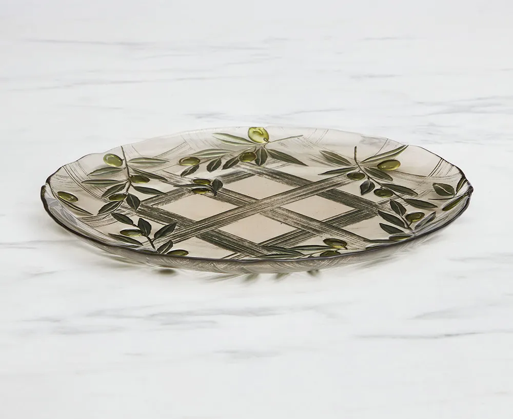 Tuscany Glass Platter, 33 cm