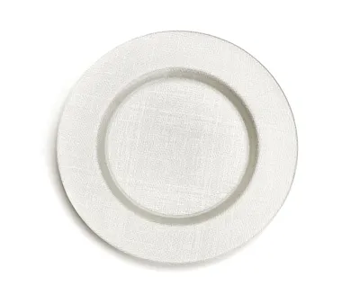 Charger Plate, White Glitter