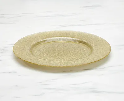Champagne Charger Plate, Gold Glitter