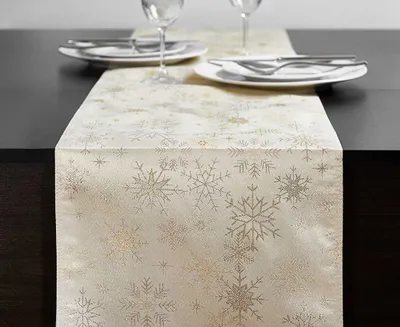 Flocons D'or Table Runner, 13 x 90"