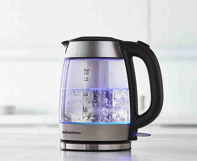 Bouilloire en verre avec infuseur Crystalline par thinkkitchen, 1,7 litre