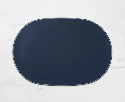 Cuero Blue Round Placemat, 45 cm