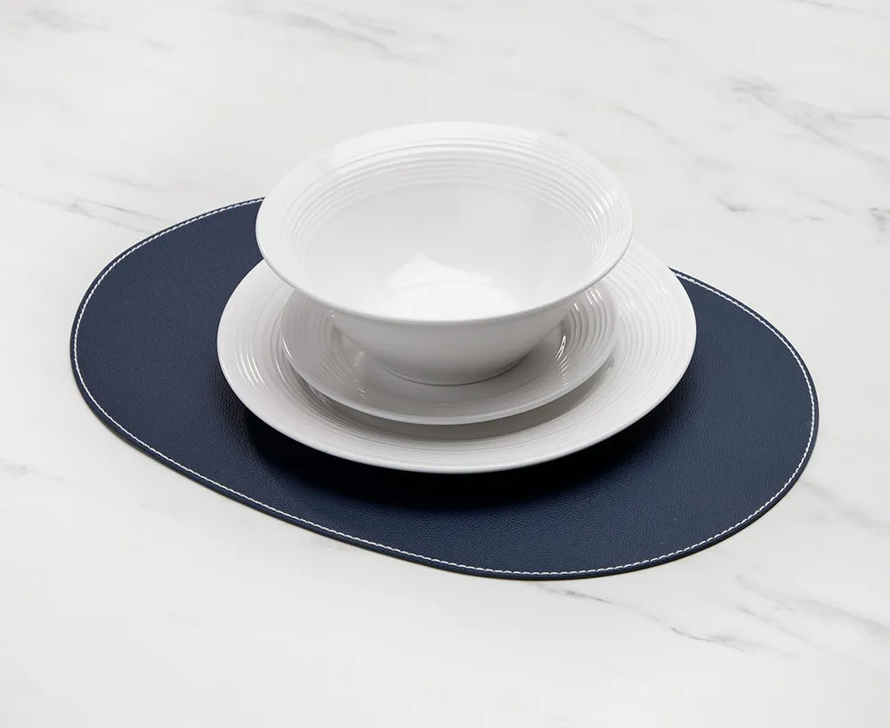 Cuero Blue Round Placemat, 45 cm