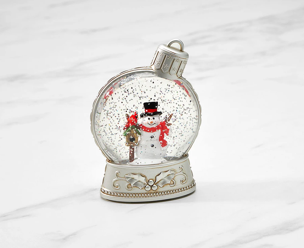 Snowman LED Water Globe Ornament 