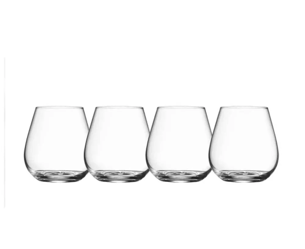 Fascino Stemless Wine Glasses, Set of 4, 12 oz