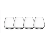 Fascino Stemless Wine Glasses, Set of 4, 12 oz