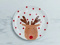 Reindeer Platter, White, 12 x 12"