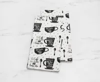 Black Coffee Tea Towel, Set of 2